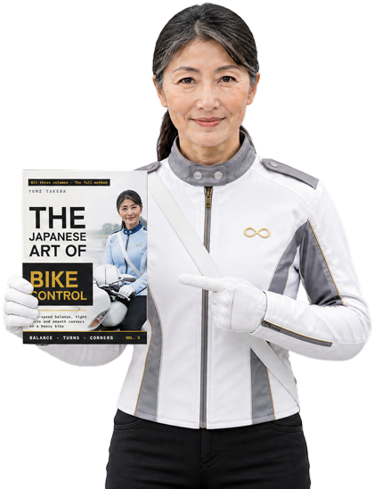 Yumi Takeda holding The Japanese Art of Bike Control